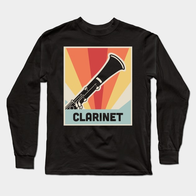 CLARINET | Vintage Style Marching Band Poster Long Sleeve T-Shirt by MeatMan